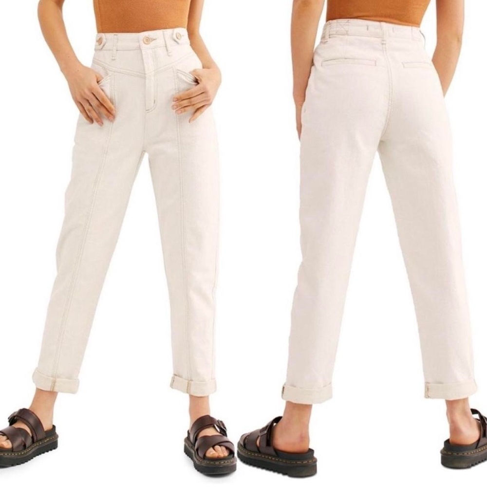 FREE PEOPLE City of Lights Ivory Jeans